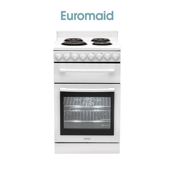 Euromaid F54RW 54cm Upright Stove – Electric Oven & Coil Cooktop-web ready