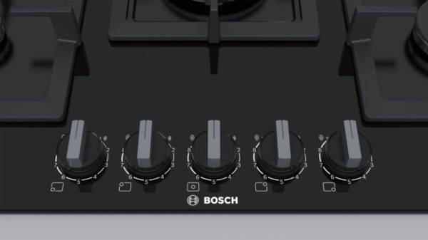Bosch PPQ7A6B20A 75cm Serie Black Glass Gas Cooktop-control