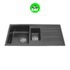 CBF S100-50D-B Black Kitchen Sink – 1 and ¼ Bowl with Drainer – 1000 x 500mm