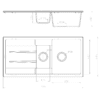CBF S100-50D-B Black Kitchen Sink – 1 and ¼ Bowl with Drainer – 1000 x 500mm-schematic