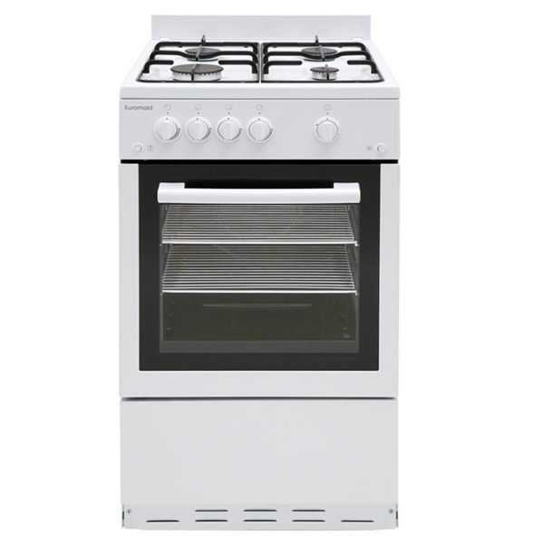 Euromaid GGFW50 50cm Freestanding CookerStove – LPG Oven, Grill & Cooktop-front view