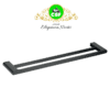 5602-800-B Elegancia Square Bathroom Double Towel Rail Holder 800mm Matte Black-web ready