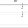 5602-800CW Elegancia Square Bathroom Double Towel Rail Holder 800mm Chrome & White-schematic