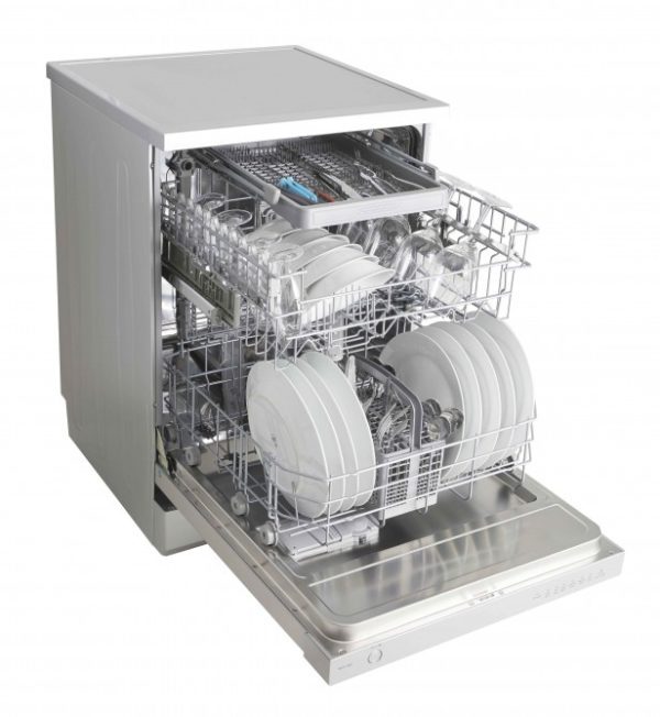 Baumatic BDW14BS 60cm Freestanding Dishwasher-loaded