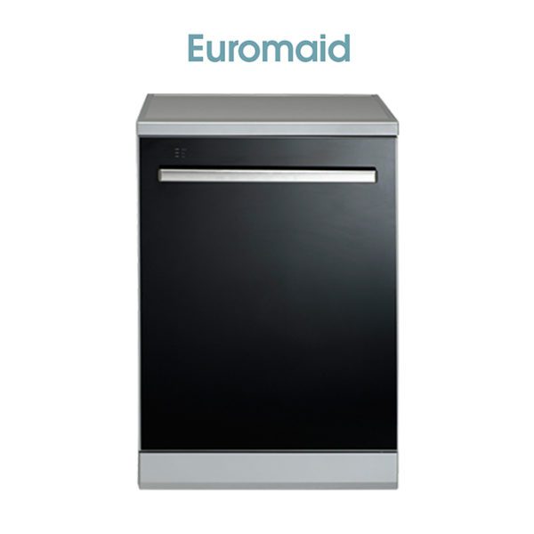 Euromaid EDWB14G 60cm Black Glass Dishwasher-web ready
