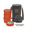 MFT31OR Milton 3+1 Flexi Tiffin Insulated Food Container & Carrier-orange