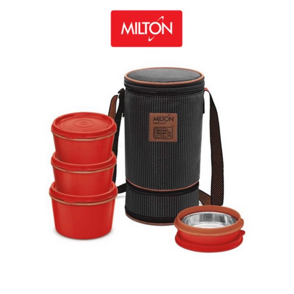 MFT31OR Milton 3+1 Flexi Tiffin Insulated Food Container & Carrier-web ready