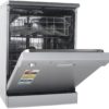 Euromaid EDW14S 60cm Dishwasher Stainless Steel 5 Program (door open)