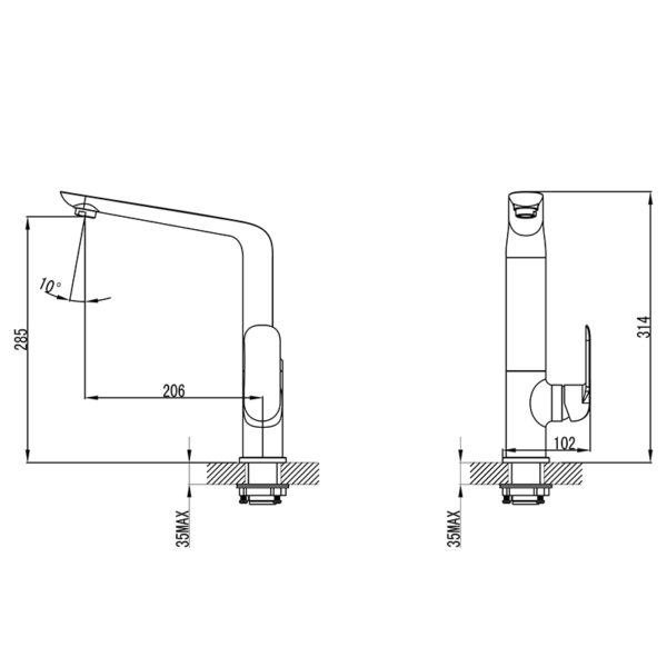 IKON HYB11-101 KARA Sink Mixer – Chrome(schematic)