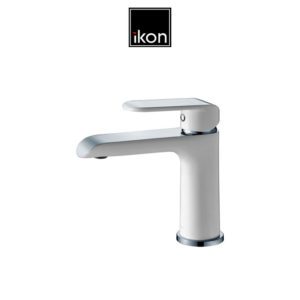 IKON HYB11-201CW KARA Basin Mixer – White & Chrome