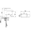 IKON HYB11-201MB KARA Basin Mixer – Matte Black (schematic)