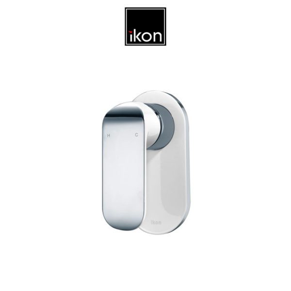 IKON HYB11-301CW KARA Wall Mixer- White & Chrome