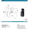 IKON HYB11-501MB KARA Diverter Wall Mixer – Matte Black (details)