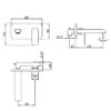 IKON HYB11-601CW KARA Wall Basin Mixer with Spout- White & Chrome (schematic)