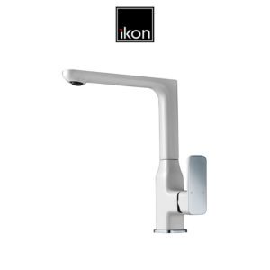 IKON HYB66-101CW SETO Sink Mixer – White & Chrome