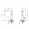 IKON HYB66-101CW SETO Sink Mixer – White & Chrome (schematic)