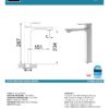IKON HYB66-202CW SETO High Rise Basin Mixer – White & Chrome (details)