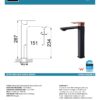 IKON HYB66-202MB-R SETO High Rise Basin Mixer – Matte Black/Rose Gold (details)