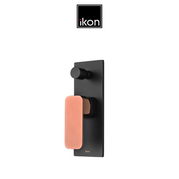 IKON HYB66-501MB-R SETO Diverter Wall Mixer – Matte Black/Rose Gold
