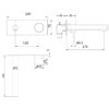 IKON HYB66-601CW SETO Wall Basin Mixer with Spout- White & Chrome (schematic)