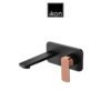 IKON HYB66-601MB-R SETO Wall Basin Mixer with Spout- Matte Black/Rose Gold