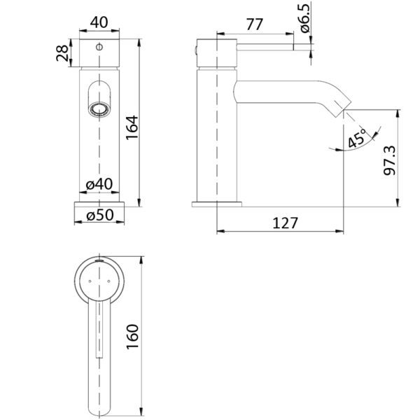 IKON HYB88-201BN HALI Sink Mixer – Brushed Nickel (schematic)