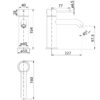 IKON HYB88-201MB HALI Basin Mixer – Matte Black (schematic)
