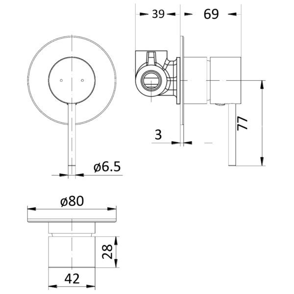 IKON HYB88-301 HALI Wall Mixer – Chrome (schematic)