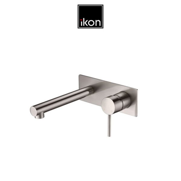IKON HYB88-601BN HALI Wall Basin Mixer with Spout – Brushed Nickel