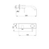 IKON HYB88-602 HALI Wall Basin Mixer with Spout – Chrome (schematic)