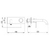IKON HYB88-602BN HALI Wall Basin Mixer with Spout – Brushed Nickel (schematic)