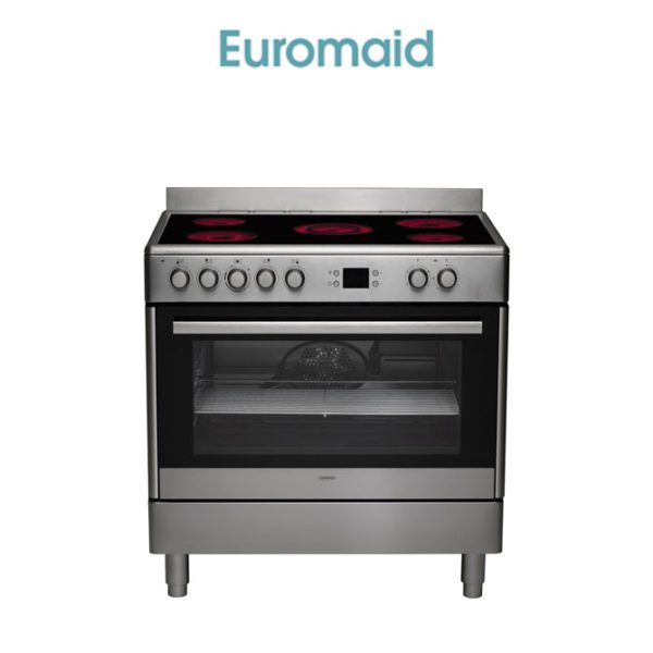 Euromaid CS90S 90cm Stainless Steel Electric Oven + Ceramic Cooktop (web-ready)