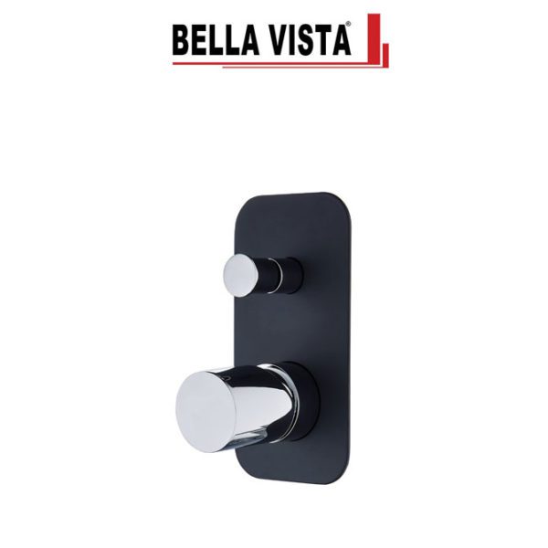 Bella Vista SHM-13-DV-B-C Zenon Shower Bath Mixer with Diverter in Black and Chrome Finish