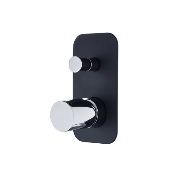 Bella Vista SHM-15-DV-B-C Zenon Noir – Shower and Bath Mixer with Diverter in Chrome and Black Finish