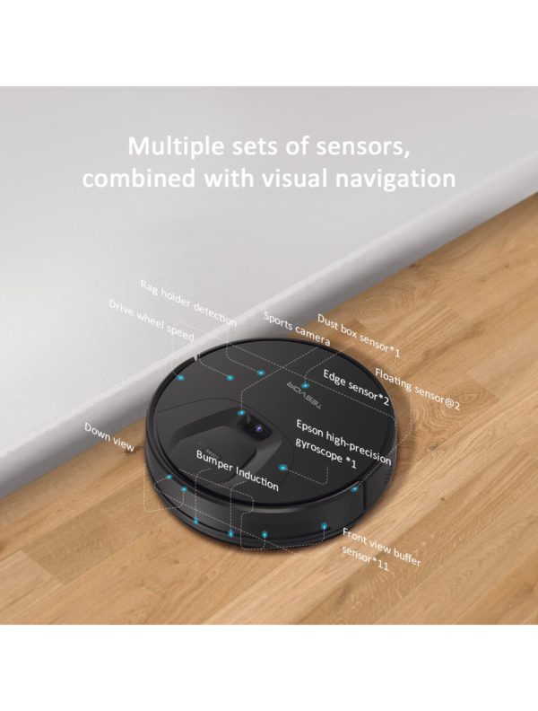 Tesvor T8 Robot Vacuum Cleaner and Mop 1600Pa Strong Suction Visual navigation – Sensor