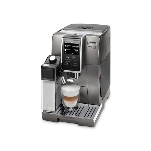 Delonghi ECAM37095T Dinamica Plus Fully Automatic Coffee Machine Maker (side view)