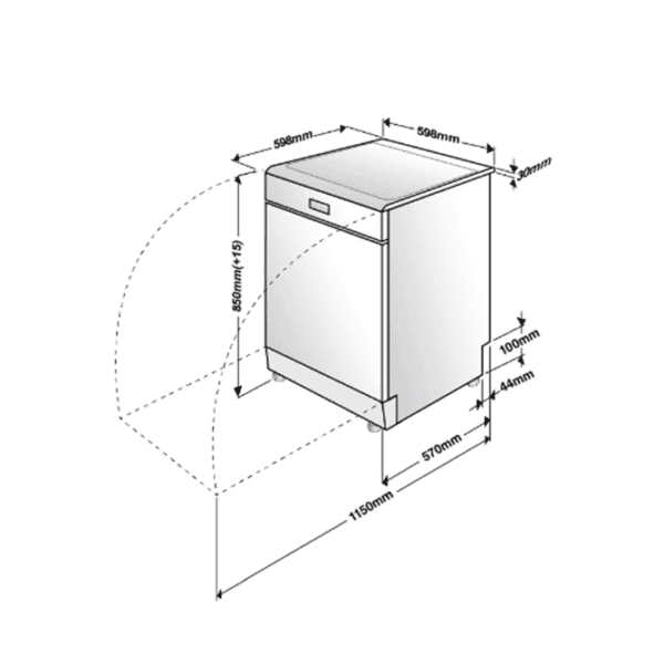 Baumatic B14DWS 60cm Freestanding Dishwasher – schematic