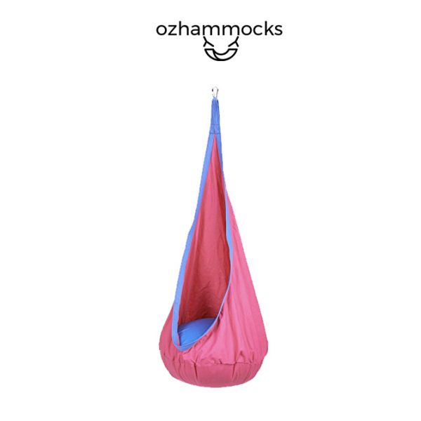 OZHammocks SQ0347443 Kids Hanging Pod Hammock – Pink- web ready