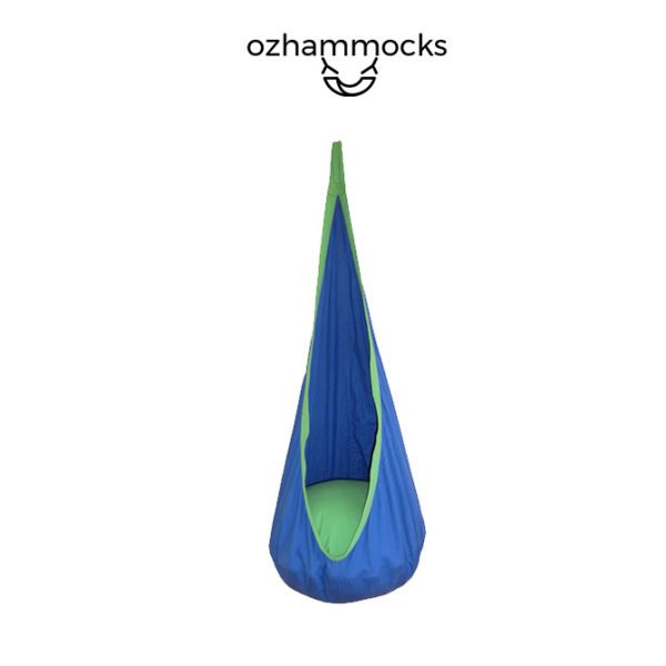 OZHammocks SQ3029970 Kids Hanging Pod Hammock – Blue-web ready
