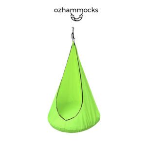 OZHammocks SQ9058436 Kids Hanging Nest Hammock Pod - Lime-web ready