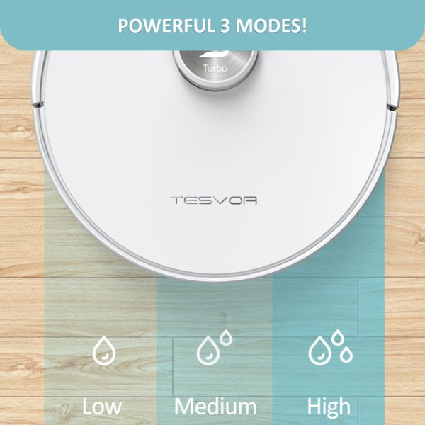 Tesvor S6 Turbo Robot Vacuum Cleaner Mop With Laser Navigation 4000Pa-3modes