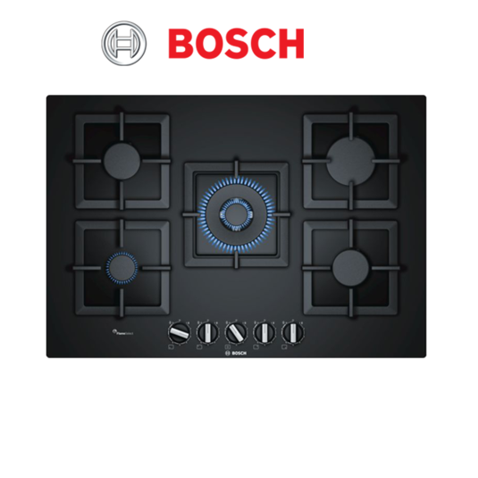 Bosch PPQ7A6B20A 75cm Serie Black Glass Gas Cooktop