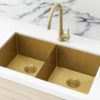 CBF S7644G Brushed Gold Kitchen Sink – Double Bowl – 760 x 440mm (3)-after