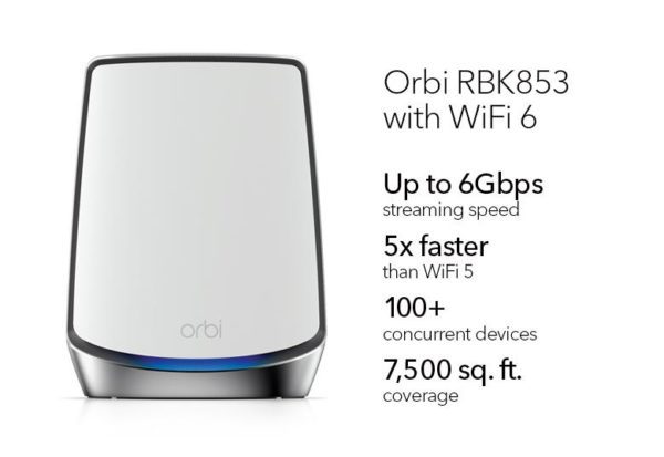 Netgear RBK853-100AUS Orbi AX6000 TriBand Mesh WiFi 6