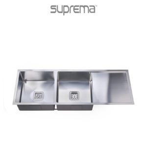 double bowl kitchen sink with Drainer